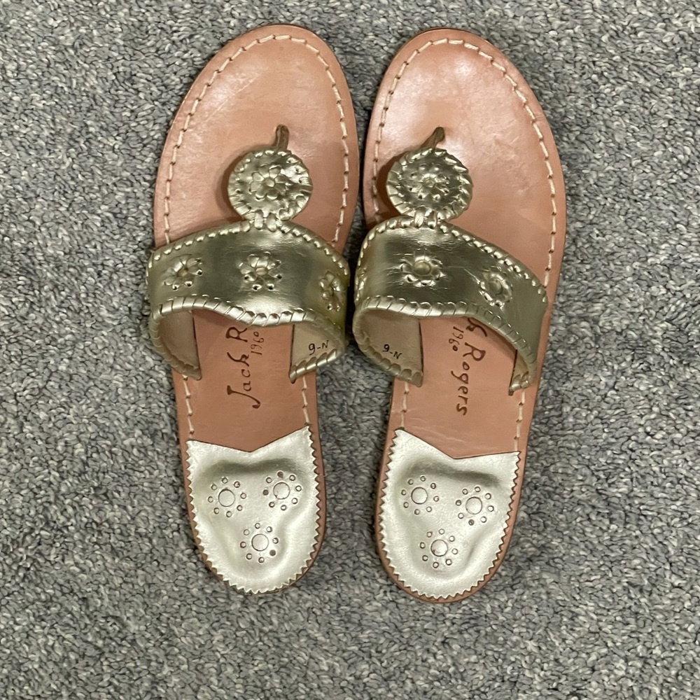 COPY - Jack Rogers Platinum Sandals Flip Flops si…